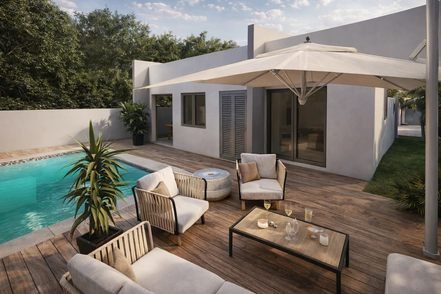 Villa Mondi terras achter